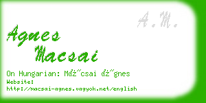 agnes macsai business card